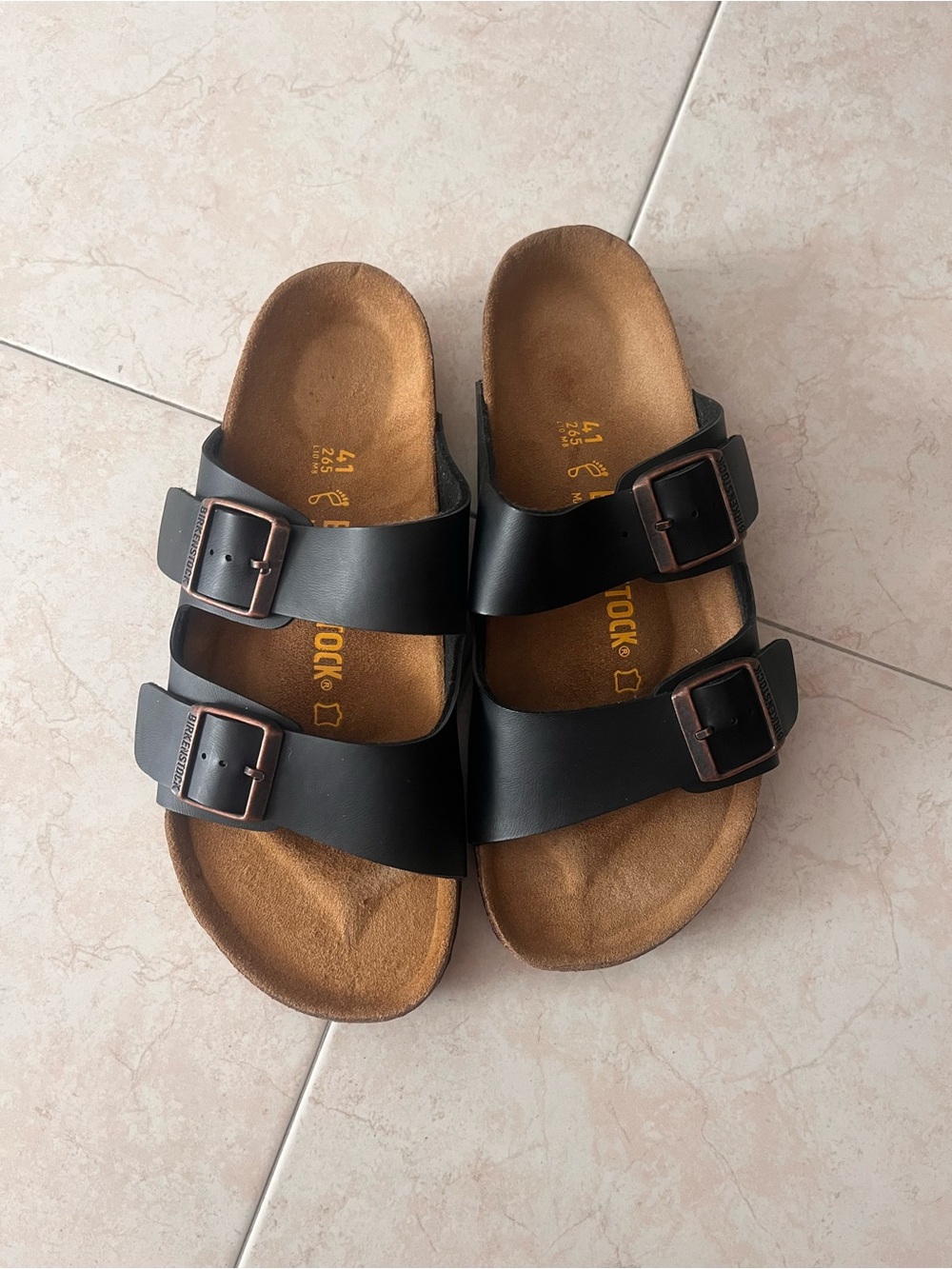 NWOT Birkenstock men  Double Strap Cork Footbed Sandals